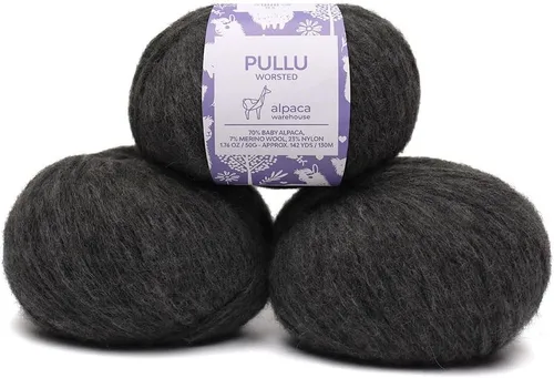 Vista 21 de Pullu - Juego de 3 madejas de hilo de lana de alpaca bebé y merino (150 gramos) de peso worsted - Procedencia directa de Perú - Celestialmente suave