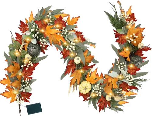 Vista 8 de Guirnalda de verano de 6 pies para decoración, guirnaldas de flores de eucalipto verde de verano para mesa de manto, decoración de boda, enredaderas