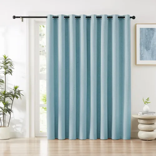 Vista 17 de Cortinas opacas de lino beige Melodieux de 63 pulgadas de largo para dormitorio, sala de estar, 100% cortinas con ojales para bloquear la luz