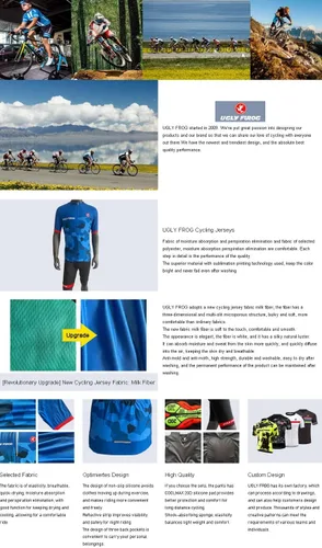 Vista 4 de UGLY FROG Designs - Pantalones cortos de ciclismo con pantalones cortos con peto, pantalones cortos de ciclismo Pro/BIP, acolchado 3D Coolmax