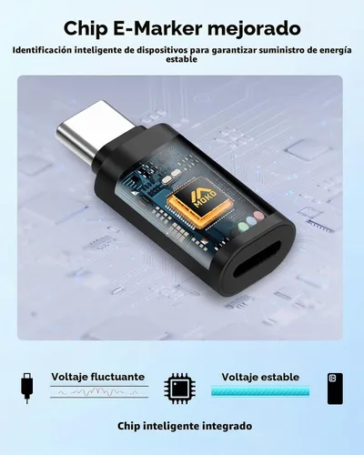 Vista 7 de MoKo - Adaptador Lightning a USB-C para iPhone Duo 18, 17, 16, 15, paquete de 2 PD negro