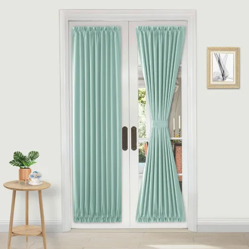 Vista 125 de DWCN Cortinas para Puertas Francesas – Cortinas opacas térmicas con bolsillo para barra para puertas con ventana de cristal, puertas de cocina