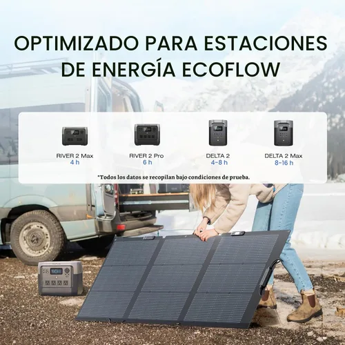 Vista 7 de EF ECOFLOW Panel solar portátil de 160 vatios para centrales eléctricas, panel solar plegable con eficiencia de conversión alta del 25% con soporte