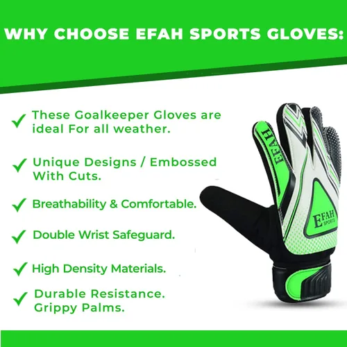 Vista 5 de Guantes de portero de fútbol para niños y jóvenes, guantes de portero de fútbol con agarres fuertes
