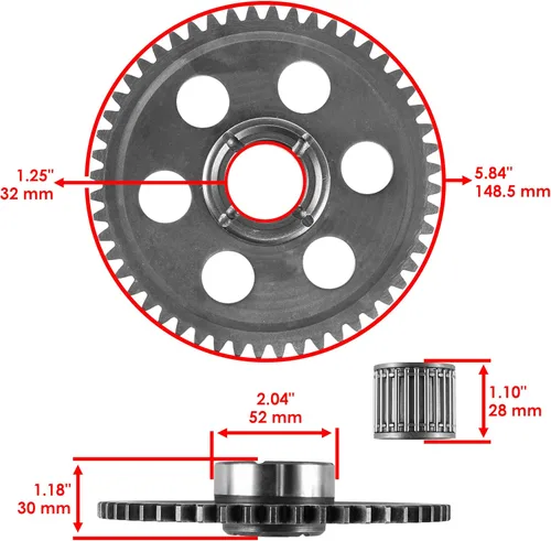 Vista 3 de Caltric Embrague de arranque y rueda loca de engranajes compatible con Yamaha Raptor 660R YFM660R 2001-2003