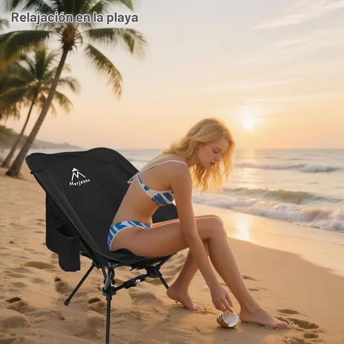 Vista 8 de Silla portátil para camping, silla de mochilero, silla plegable ultraligera, compacta, sillas plegables ligeras para senderismo, montañismo, playa