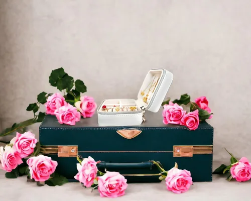 Vista 4 de Joyero de regalo para ancianos para mujeres, regalos para mujeres mayores, regalos para madre, tía, abuela (estilo rosa blanca)