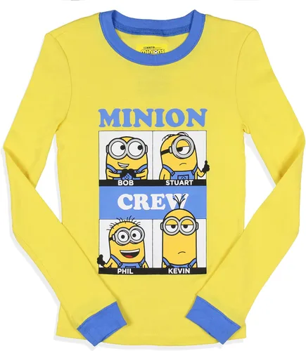Vista 2 de INTIMO Despicable Me Minions Crew Bob Stuart Phil Kevin - Conjunto de pijama ajustado para niños