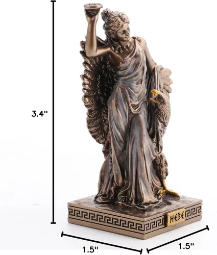 Vista 7 de Veronese Design Hebe - Figura de resina de la diosa griega de la juventud pintada a mano con acabado de bronce