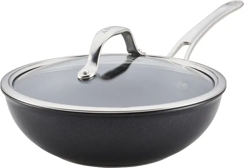 Vista 10 de Anolon X Hybrid Sartén Saltear Antiadherente de Inducción con Tapa, 3.5 Cuartos - Gris Carbón