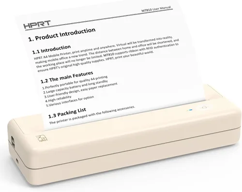 Vista 8 de HPRT Impresora portátil inalámbrica - Impresora térmica Bluetooth para Negro