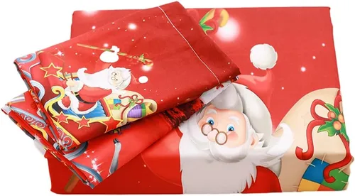 Vista 7 de Juego de funda de edredón de Navidad, tamaño King, diseño de ciervos de Papá Noel, funda de edredón con cremallera