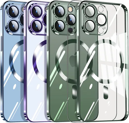 Vista 14 de Dataroad - Funda magnética de titanio verde para iPhone 15, protección completa de la cámara [compatible con Magsafe] [No se pone amarillento]