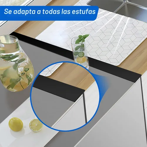 Vista 5 de Paquete de 2 cubiertas de silicona para huecos para estufas, relleno de Negro