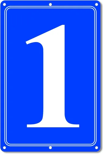 Vista 55 de Premium Aluminum Number Signs, Metal 12" X 8" Blue Numbered Sign Outdoor for Parking Lots, Floor, Dock, Court, Aisle, Field, High Visibility, No