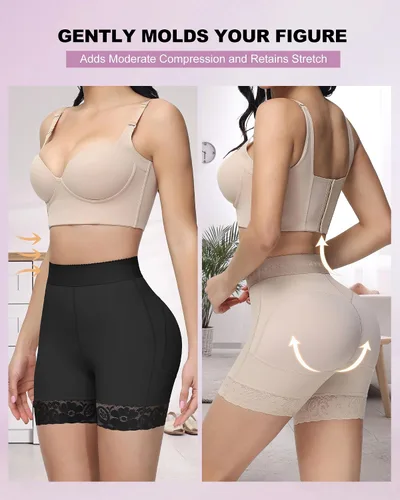 Vista 5 de SHAPSHE Faja moldeadora para mujer, pantalones cortos con control de abdomen, moldeadores de cuerpo, cintura alta, levantadores de glúteos, muslos