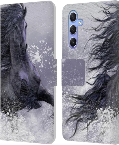 Vista 13 de Head Case Designs Officially Licensed Laurie Prindle A Morgan Christmas Western Stallion Leather Wallet Case Compatible with Samsung Galaxy A07 4G