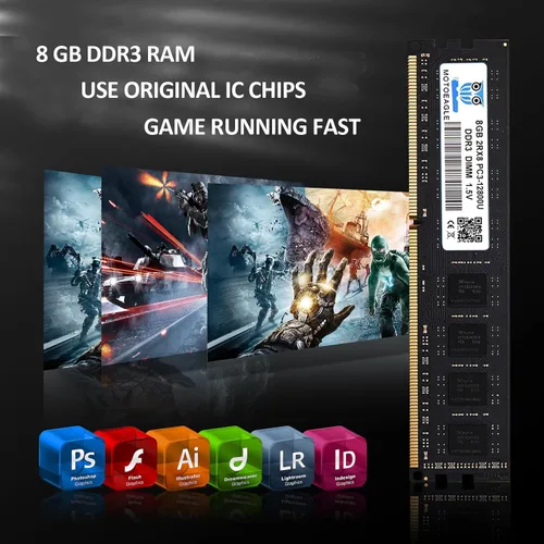 Vista 6 de Motoeagle - Módulo de memoria RAM de escritorio de 8 GB DDR3 1600 MHz PC3-12800U-11, 1,5 V, sin ECC, sin búfer, 2Rx8, doble rango, 240 pines