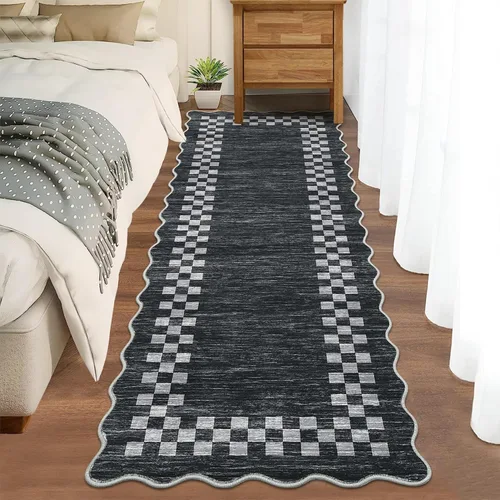 Vista 80 de GarveeHome Alfombra lavable de 5 x 7 pies para sala de estar, alfombra Beige festoneado