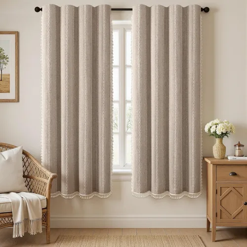 Vista 71 de Cortinas opacas estilo bohemio verde salvia de 96 pulgadas, 2