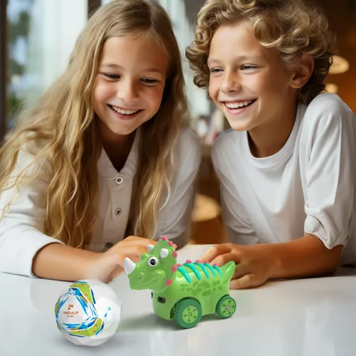 Vista 5 de Winyea Tag Coche de juguete interactivo de dinosaurio, auto electrónico de dinosaurio con pelota de seguimiento inteligente y control de gestos