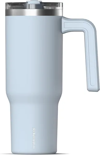 Vista 21 de Hydrapeak Voyager Vaso de 40 oz con Asa y Tapa con Pajita Botella de Agua Reutilizable de Acero Inoxidable Taza de Viaje Compatible con Portavasos