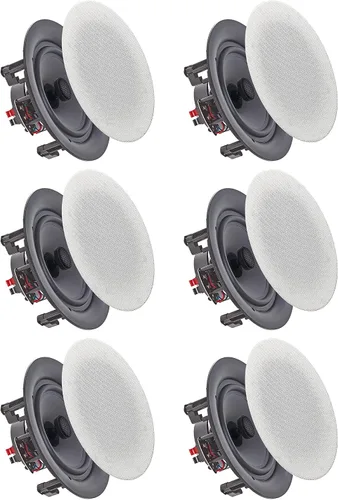 Vista 11 de Vaiyer Juego de 2 altavoces de techo sin marco de 5.25 pulgadas, 350 vatios (por par) sistema de cine en casa, montaje empotrado en pared