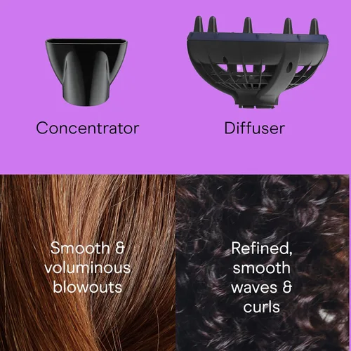 Vista 8 de Infiniti PRO CONAIR Hair Dryer with Innovative Diffuser, Enhances Curls and Waves While Reducing Frizz, Dark Blue (Pack of 2)