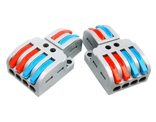 Vista 5 de Paquete de 10 conectores de tuerca de alambre de palanca, conductores de cableado rápido compacto, conector de cable de terminal de empuje, LT-422
