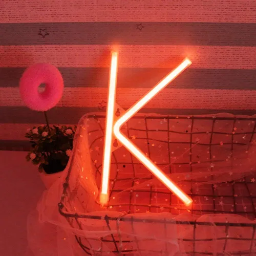 Vista 5 de Letras de luces de neón, luces LED de neón, luces de neón decorativas de pared, luz de noche para dormitorio de niños, funciona con pilas, funciona