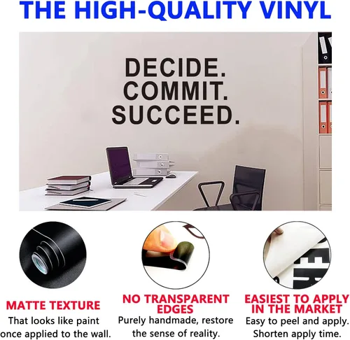Vista 2 de Calcomanías de pared para hombres, calcomanías inspiradoras de pared, (fáciles de aplicar), decoración de pared de vinilo, citas artísticas Decide