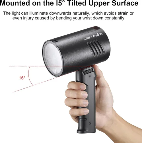 Vista 4 de Godox FG-100 Flash Handheld Grip, 1/4" Tornillo Speedlite Soporte Soporte de Mango Estabilizadores para Godox AD100Pro, AD200, AD200Pro, AD300pro