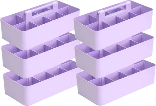 Vista 18 de Cesta grande portátil, divisores DIY, 8 compartimentos, organizador para suministros escolares, de oficina, para el hogar y negocios, cesta portátil