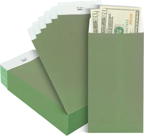 Vista 23 de Mr. Pen - Sobres de dinero para efectivo, 6.5 x 3.5 pulgadas, paquete de 100 unidades, papel kraft Sobres de efectivo autoadhesivos a granel