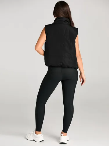 Vista 5 de AUTOMET Puffer Vest Women Sleeveless Winter Cropped Outerwear Warm Puffer Lightweight Stand-up Collar Down with Pockets