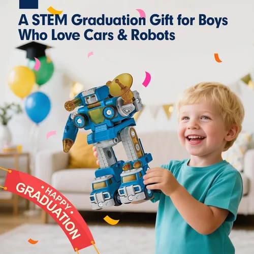 Vista 10 de CubicFun - Juguete de robot-vehículo para desmontar, 5 en 1, juguetes de construcción para niños de 5 años, multicolor 5 in 1 Take Apart Trucks