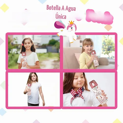 Vista 5 de Decora tu propia botella de agua con toneladas de gemas de purpurina y calcomanías de unicornio, material Tritan sin BPA, 20 onzas, kit