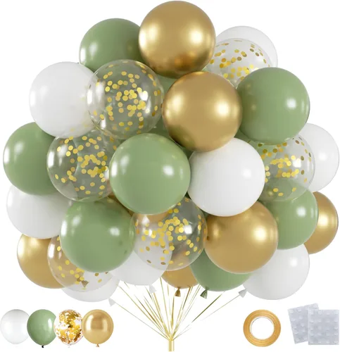 Vista 12 de 60 globos de confeti negro y dorado, globos metálicos de látex dorado y negro de 12 pulgadas para graduación 2026, aniversario, cumpleaños, Navidad