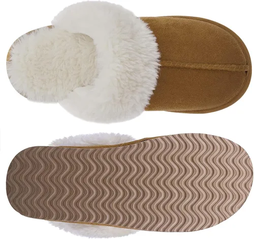 Vista 5 de Litfun Pantuflas mullidas de espuma viscoelástica para mujer, zapatos de invierno para interiores y exteriores