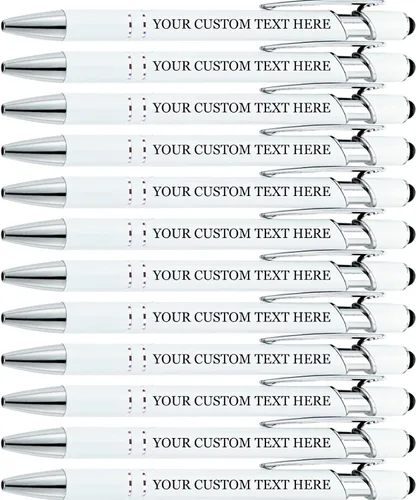 Vista 7 de Bolígrafos personalizados (paquete de 12) – Bolígrafos de metal grabados personalizados con nombre/logotipo, bolígrafos personalizados a granel