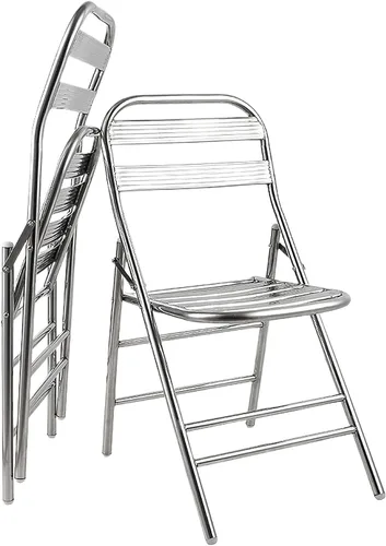 Vista 9 de 2 sillas plegables de acero inoxidable 304, sillas de césped plegables, sillas portátiles para adultos, ahorra espacio, para eventos, oficina, boda