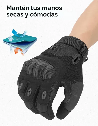 Vista 4 de KEMIMOTO Guantes tácticos para hombres, guantes de motocicleta con pantalla táctil con carcasa dura y acolchado de palma para deportes, motocicleta