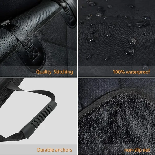 Vista 3 de Funda de asiento de automóvil para perro, 100% impermeable, resistente, antideslizante, funda de asiento de automóvil para mascotas, protector