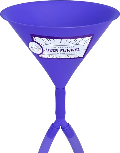Vista 2 de Beer Bong - Mejor embudo de cerveza doble con válvulas para fiestas universitarias - Bong de cerveza azul de 2 pies - por Univercity