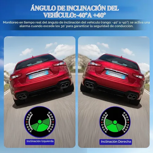 Vista 6 de MR CARTOOL Velocímetro GPS M60 para coche, inclinómetro digital con brújula