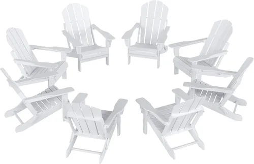 Vista 59 de WO Home Furniture Laguna Silla plegable Adirondack de polietileno de alta densidad, silla para patio para todo tipo de clima, para jardín al aire