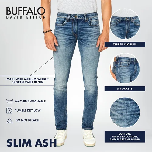 Vista 4 de Buffalo David Bitton Men's Slim Ash Jeans