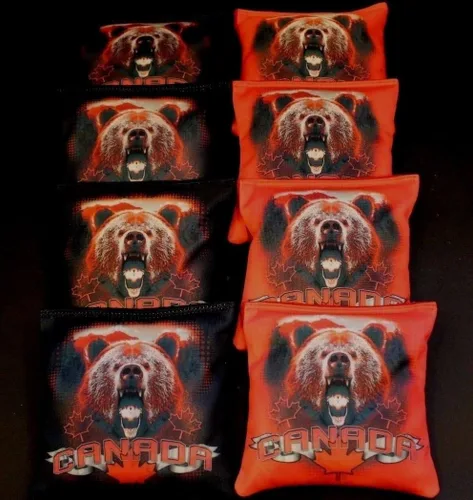 Vista 3 de BackYardGamesUSA Set of 8 Regulation Cornhole Bean Bags Made w Appalachian Mountaineers Fabric Style 120