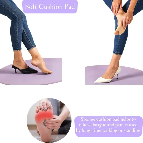 Vista 4 de Flammi - 6 pares de calcetines para mujer con relleno para los dedos del pie, parte inferior antideslizante