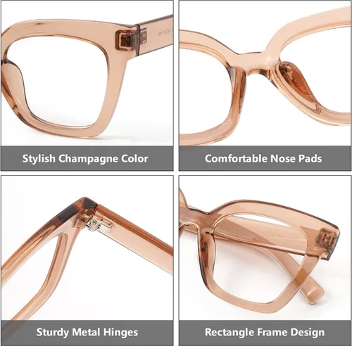 Vista 75 de Zeelool Gafas de luz azul para mujer de moda de tira cuadrada de moda gafas de computadora gafas antifatiga ocular Malcolm JGA000269-22B
